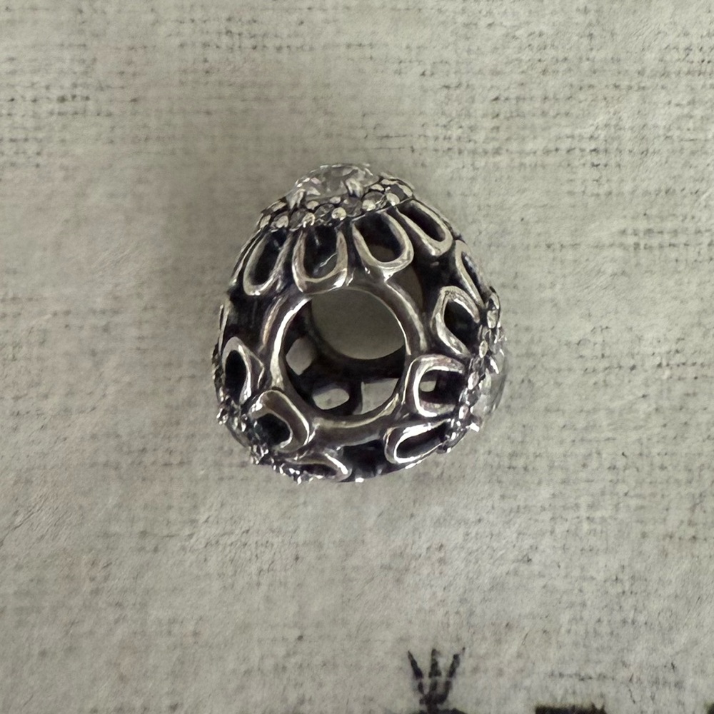 Authentic Pandora Sterling Silver Charm Bead, 3 Sided - Picture 4 of 5